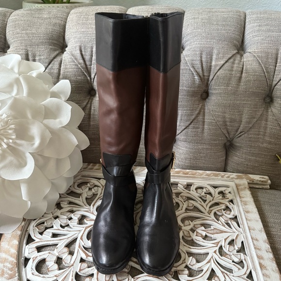 Michael Kors Tall Leather Roding Boots Women’s 9 - Picture 3 of 9
